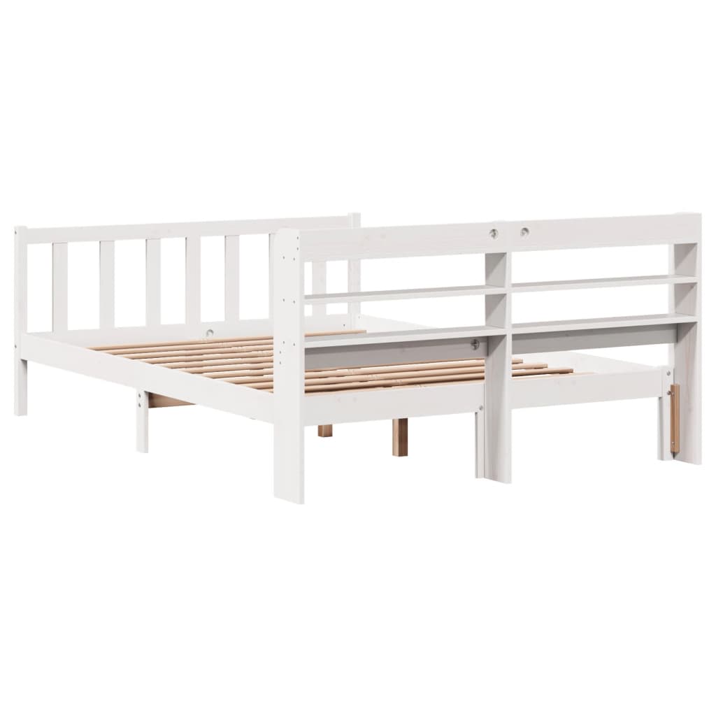 Letto senza Materasso Bianco 140x190 cm Legno Massello di Pino