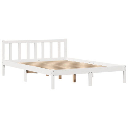 Letto senza Materasso Bianco 140x190 cm Legno Massello di Pino