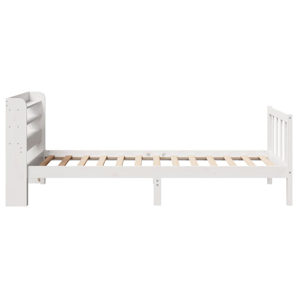 Letto senza Materasso Bianco 90x200 cm Legno Massello di Pino