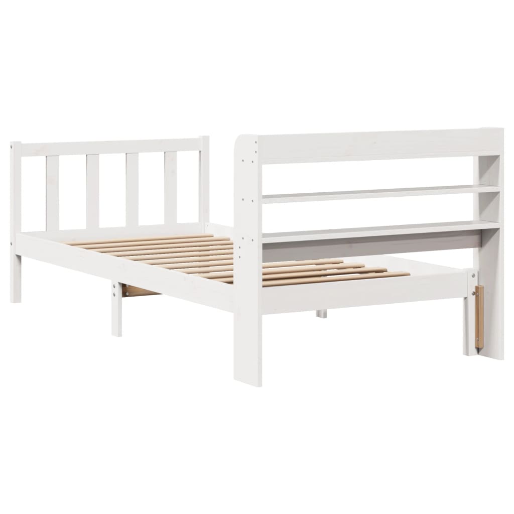 Letto senza Materasso Bianco 90x200 cm Legno Massello di Pino