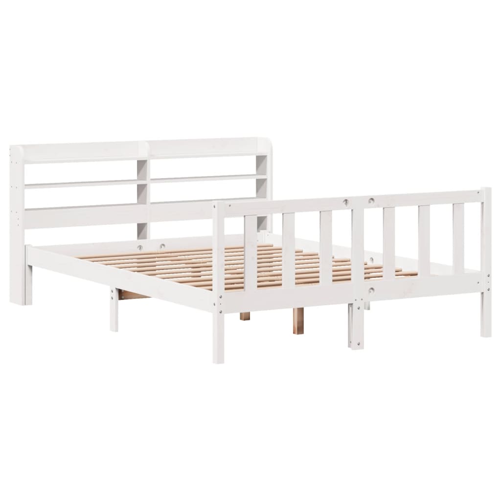 Letto senza Materasso Bianco 140x200 cm Legno Massello di Pino