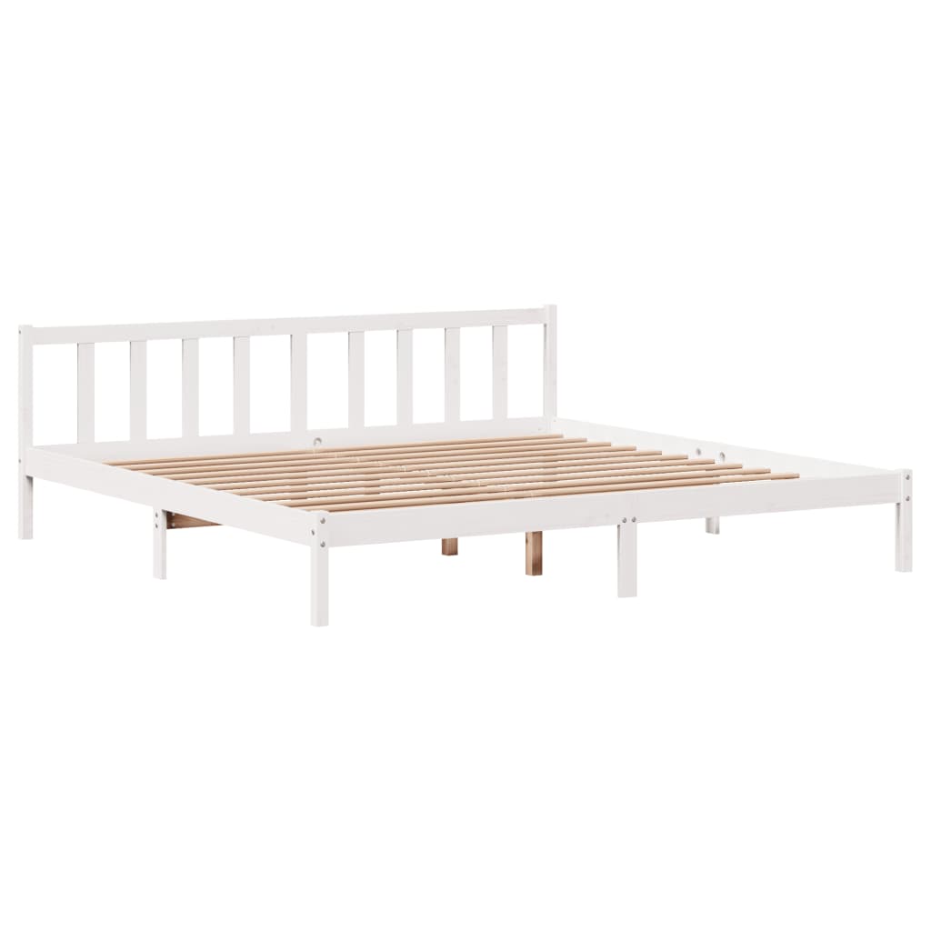 Letto senza Materasso Bianco 180x200 cm Legno Massello di Pino