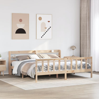 Letto senza Materasso 200x200 cm in Legno Massello di Pino - homemem39