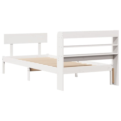 Letto senza Materasso Bianco 75x190 in Legno Massello di Pino