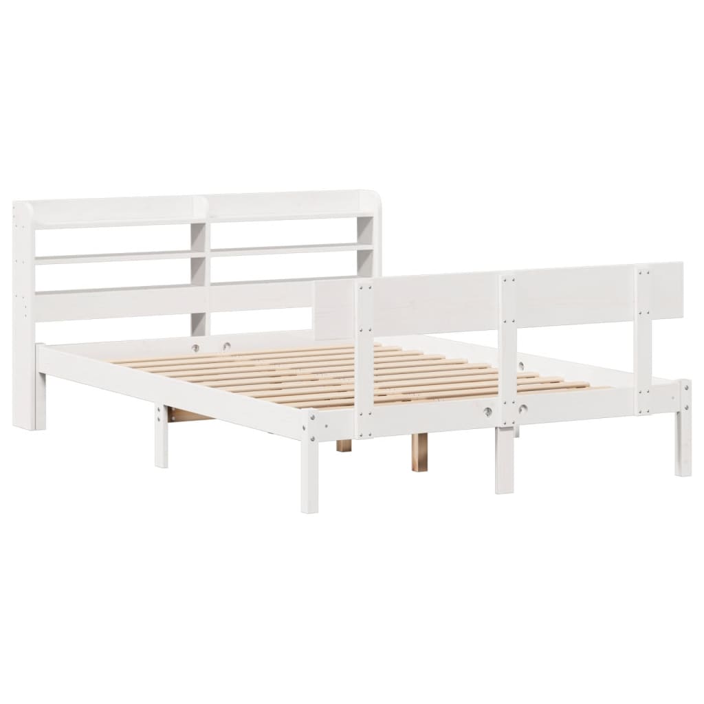 Letto senza Materasso Bianco 120x190 cm Legno Massello di Pino