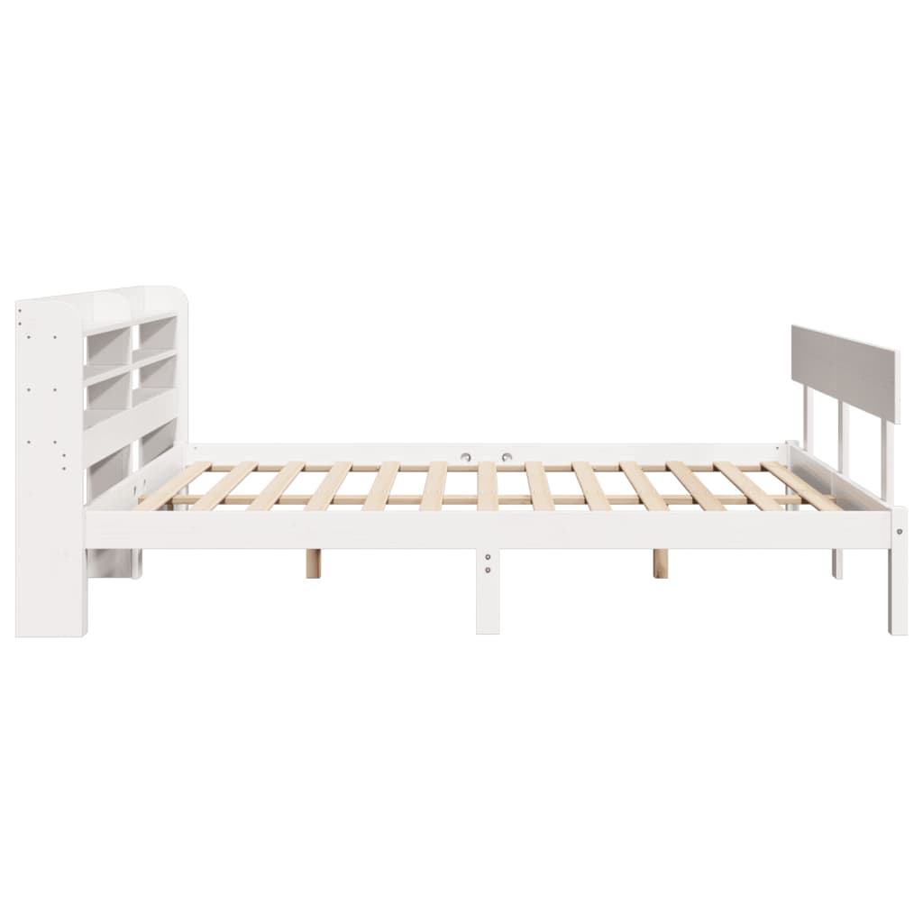 Letto senza Materasso Bianco 120x190 cm Legno Massello di Pino