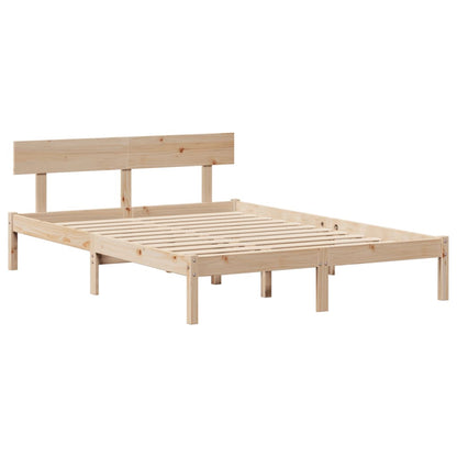 Letto senza Materasso 135x190 cm in Legno Massello di Pino