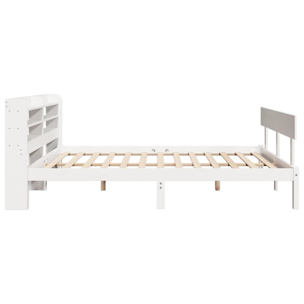 Letto senza Materasso Bianco 135x190 cm Legno Massello di Pino