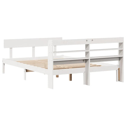 Letto senza Materasso Bianco 135x190 cm Legno Massello di Pino