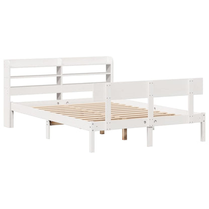 Letto senza Materasso Bianco 140x190 cm Legno Massello di Pino