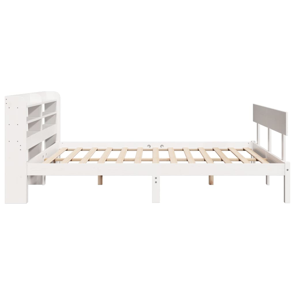 Letto senza Materasso Bianco 140x190 cm Legno Massello di Pino