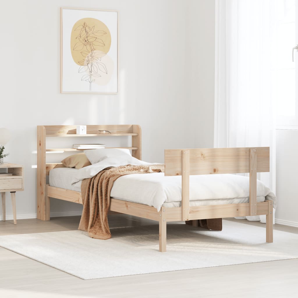 Letto senza Materasso 90x200 cm in Legno Massello di Pino