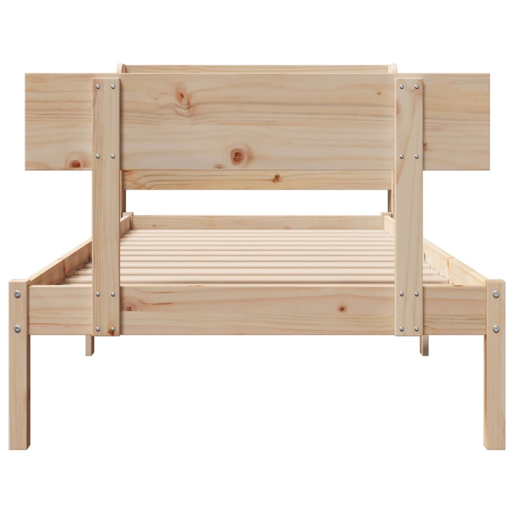 Letto senza Materasso 90x200 cm in Legno Massello di Pino