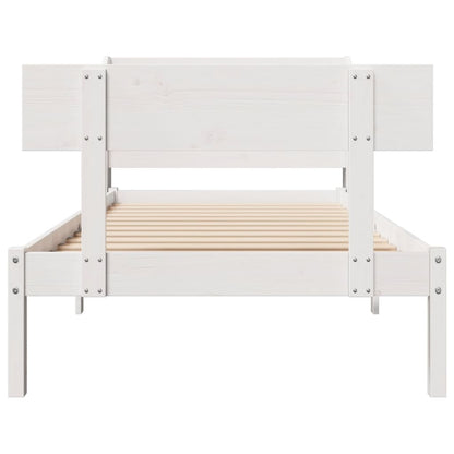 Letto senza Materasso Bianco 90x200 cm Legno Massello di Pino