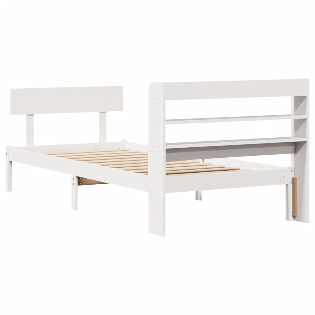 Letto senza Materasso Bianco 90x200 cm Legno Massello di Pino