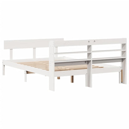 Letto senza Materasso Bianco 120x200 cm Legno Massello di Pino