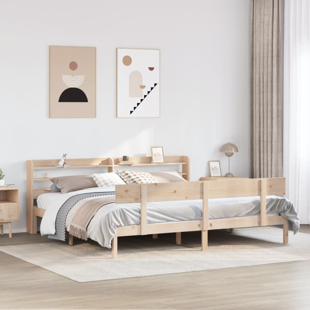 Letto senza Materasso 180x200 cm in Legno Massello di Pino