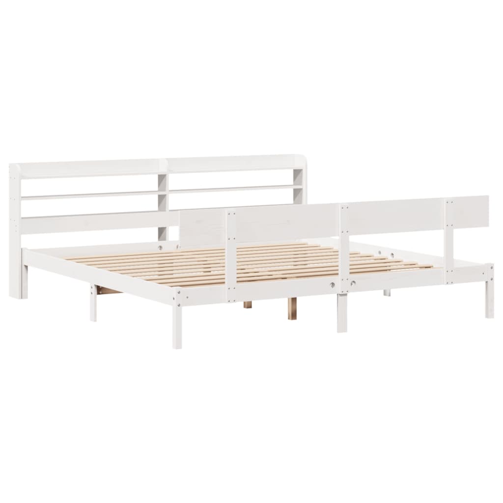 Letto senza Materasso Bianco 180x200 cm Legno Massello di Pino