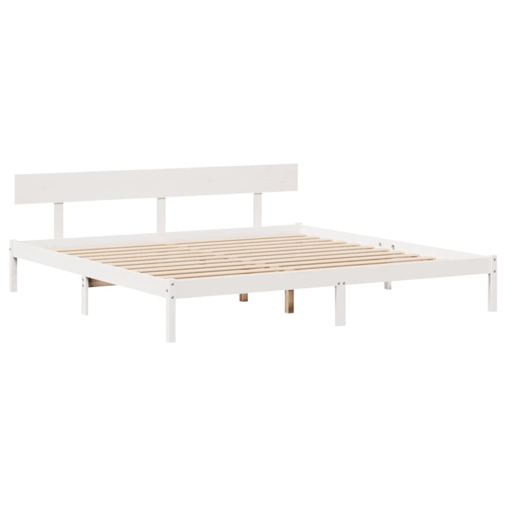 Letto senza Materasso Bianco 180x200 cm Legno Massello di Pino