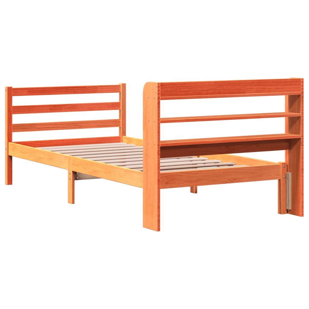 Letto senza Materasso Marrone Cera 75x190 cm in Legno di Pino