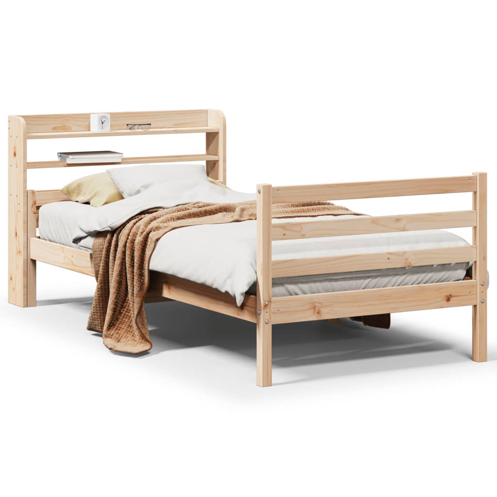 Giroletto con Testiera 100x200 cm Legno Massello di Pino | homemem39