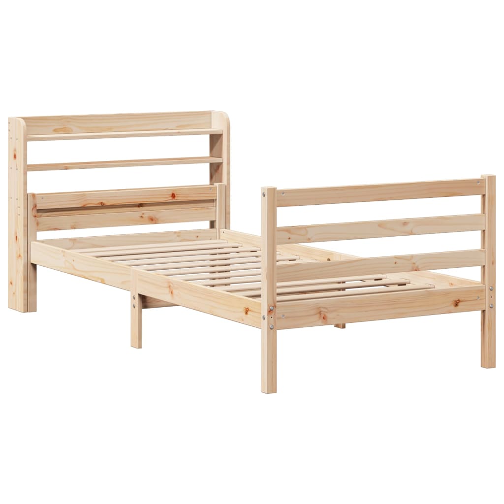 Giroletto con Testiera 100x200 cm Legno Massello di Pino | homemem39