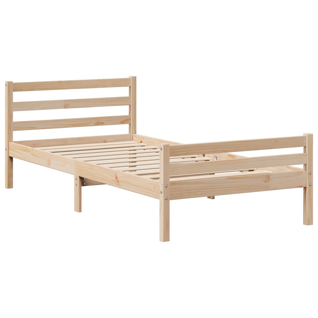 Giroletto con Testiera 100x200 cm Legno Massello di Pino | homemem39