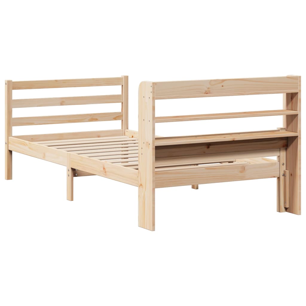 Giroletto con Testiera 100x200 cm Legno Massello di Pino | homemem39