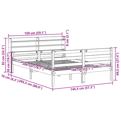 Giroletto con Testiera senza Materasso Bianco 140x200 cm | homemem39