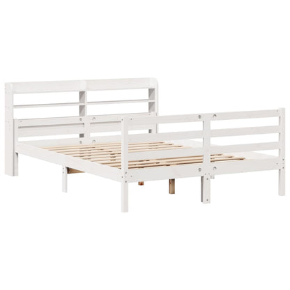 Giroletto con Testiera Bianco 150x200 cm Legno Massello di Pino | homemem39