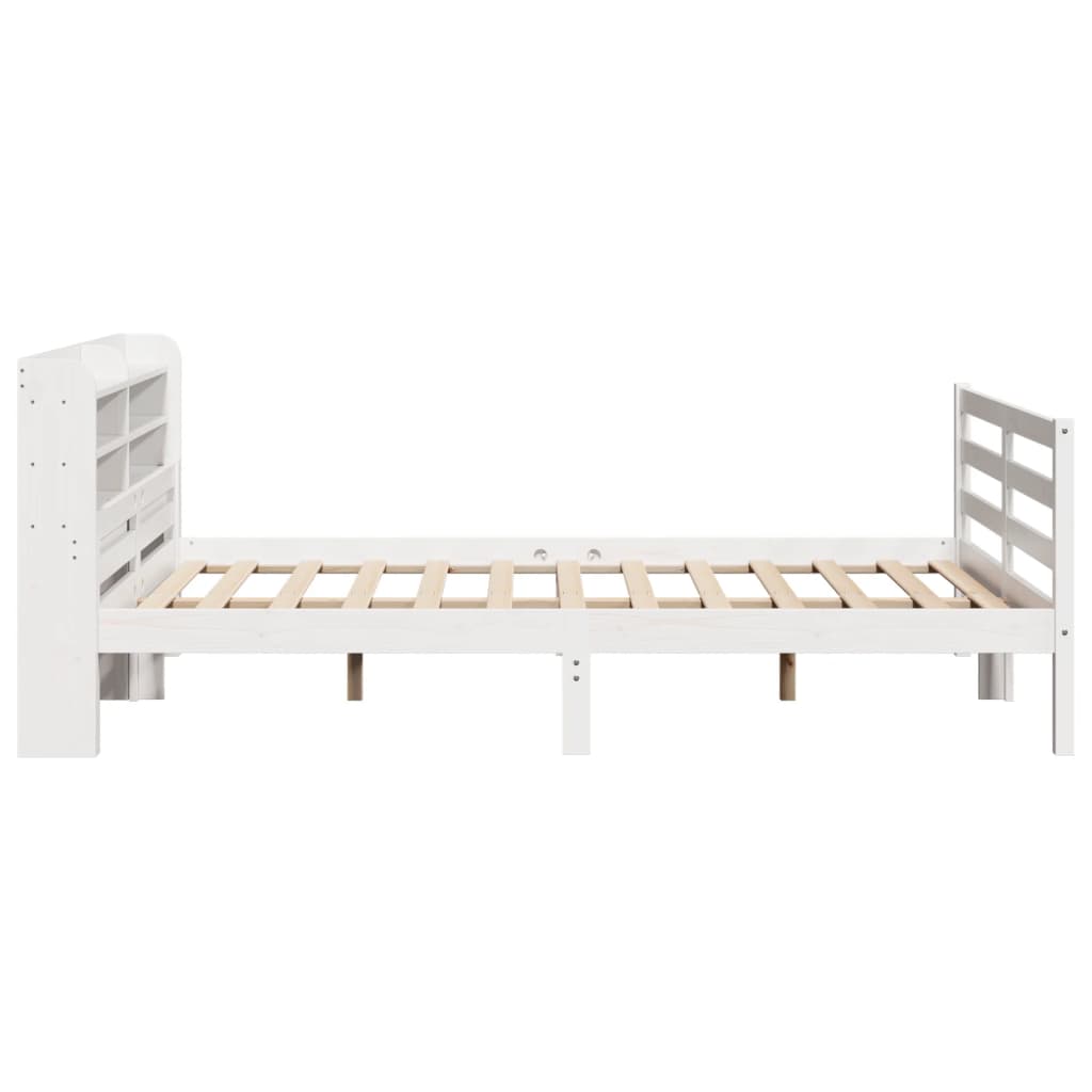 Giroletto con Testiera Bianco 150x200 cm Legno Massello di Pino | homemem39