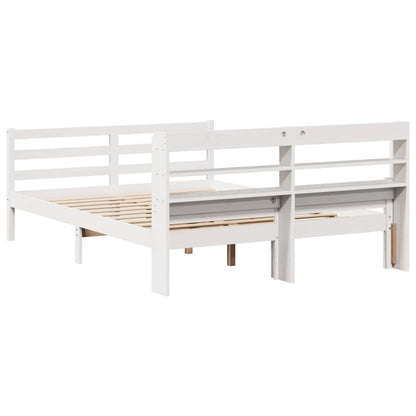 Giroletto con Testiera Bianco 150x200 cm Legno Massello di Pino | homemem39