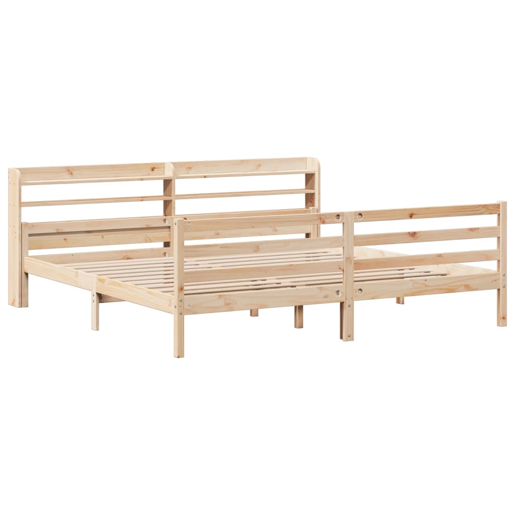 Giroletto con Testiera 200x200 cm in Legno Massello di Pino | homemem39