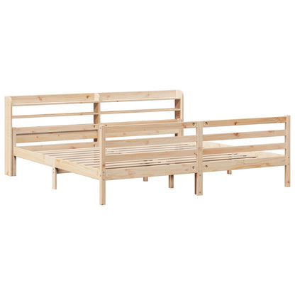 Giroletto con Testiera 200x200 cm in Legno Massello di Pino | homemem39
