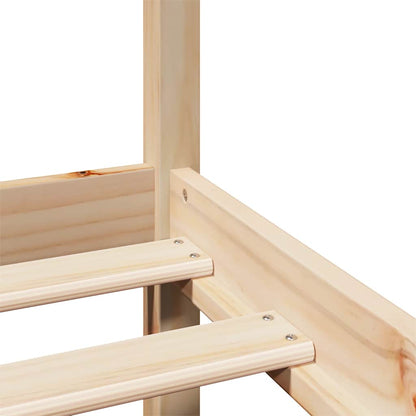 Giroletto con Testiera 135x190 cm in Legno Massello di Pino - homemem39