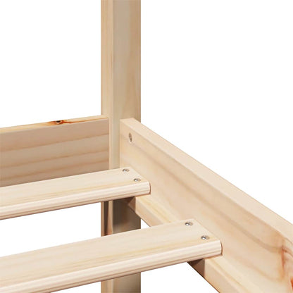 Giroletto con Testiera 120x200 cm in Legno Massello di Pino - homemem39