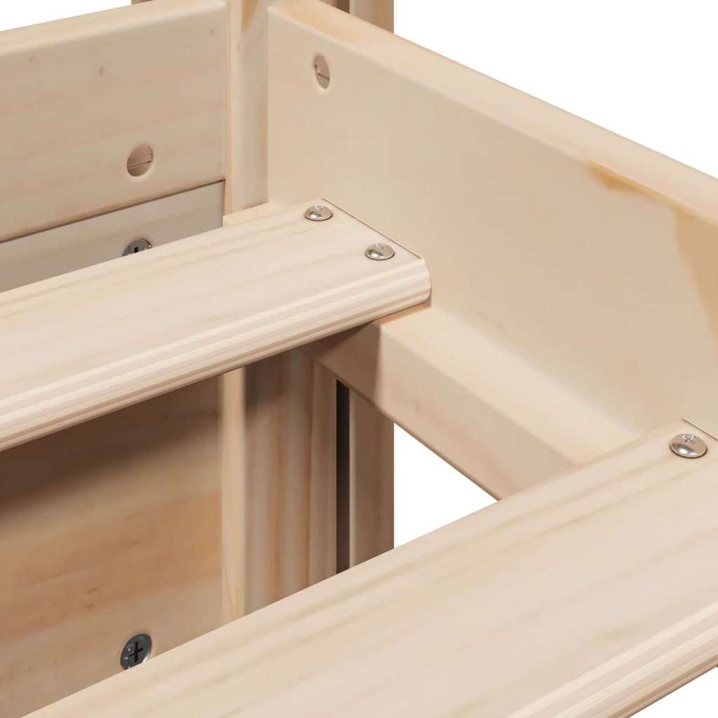 Giroletto con Testiera 90x190 cm in Legno Massello di Pino - homemem39