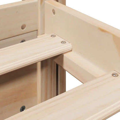 Giroletto con Testiera 90x200 cm in Legno Massello di Pino - homemem39