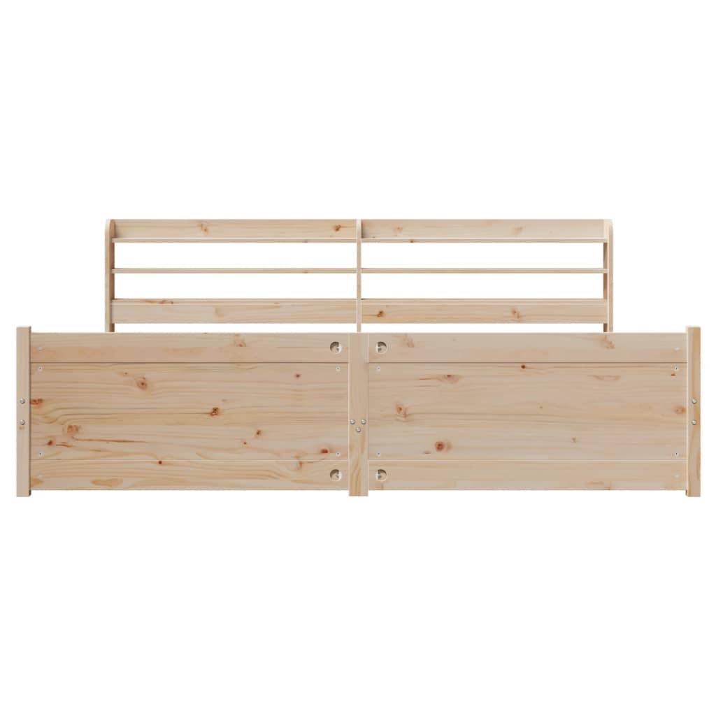 Giroletto con Testiera 200x200 cm in Legno Massello di Pino - homemem39