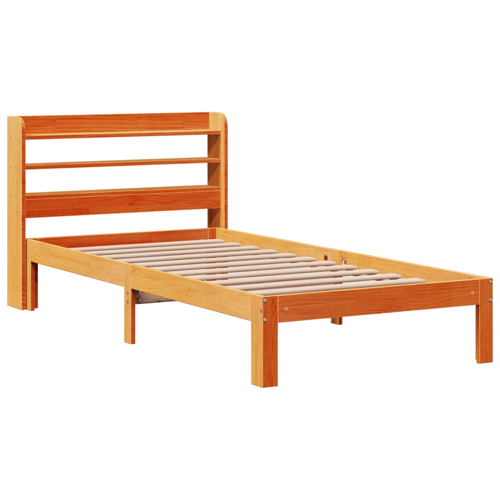 Letto senza Materasso Marrone Cera 75x190 cm in Legno di Pino