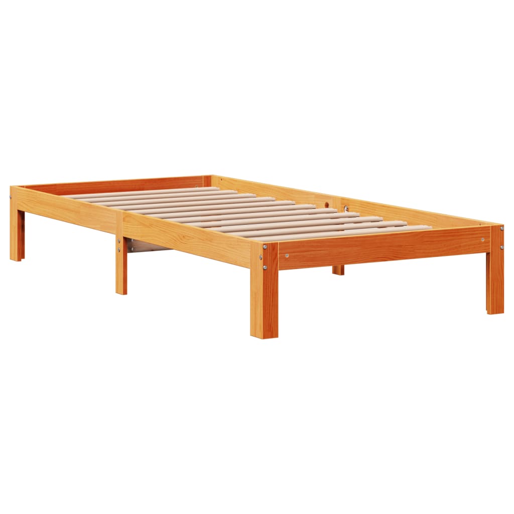 Letto senza Materasso Marrone Cera 75x190 cm in Legno di Pino