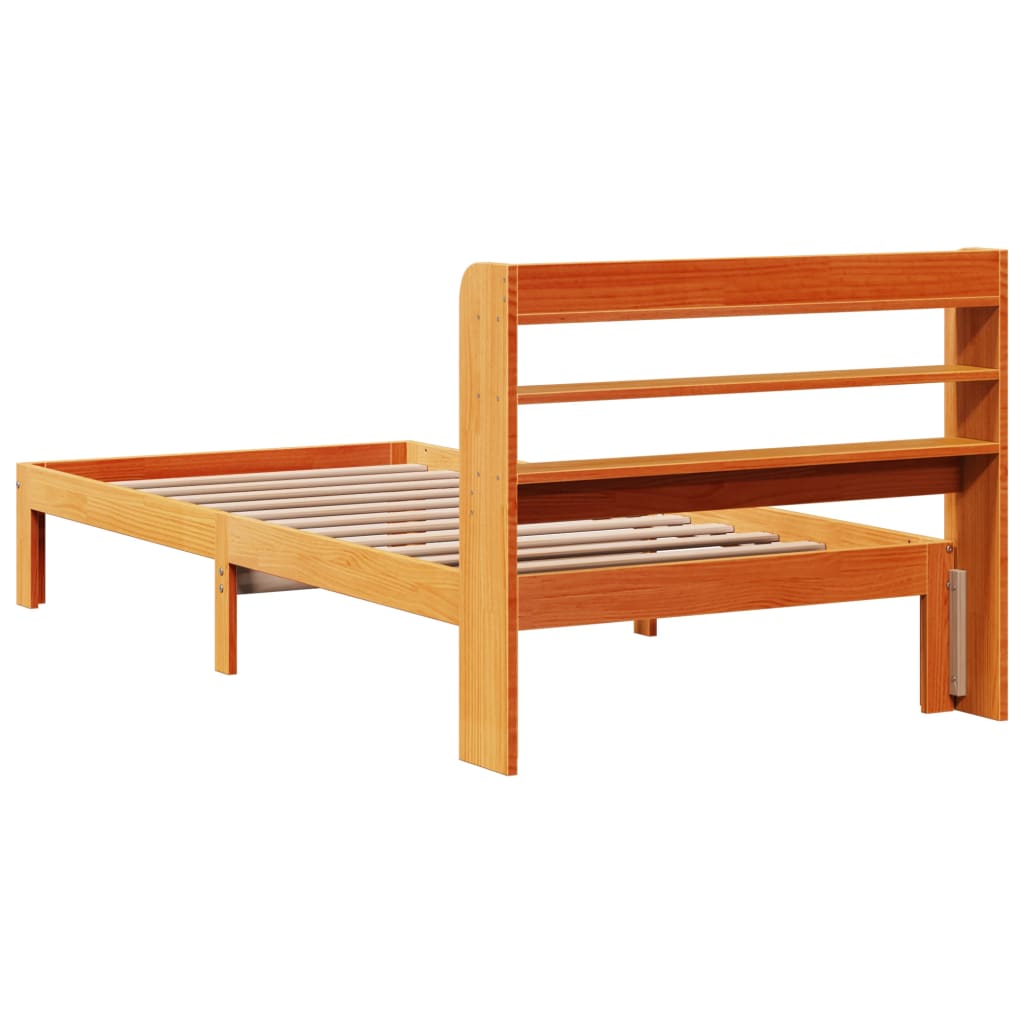 Letto senza Materasso Marrone Cera 75x190 cm in Legno di Pino