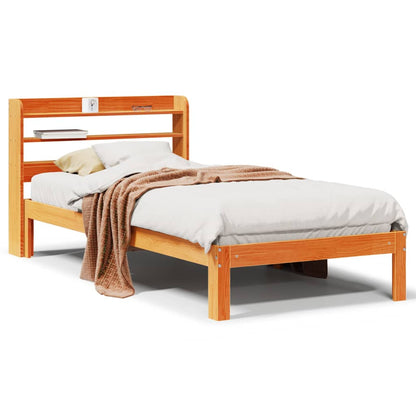 Letto senza Materasso Marrone Cera 90x190 cm in Legno di Pino