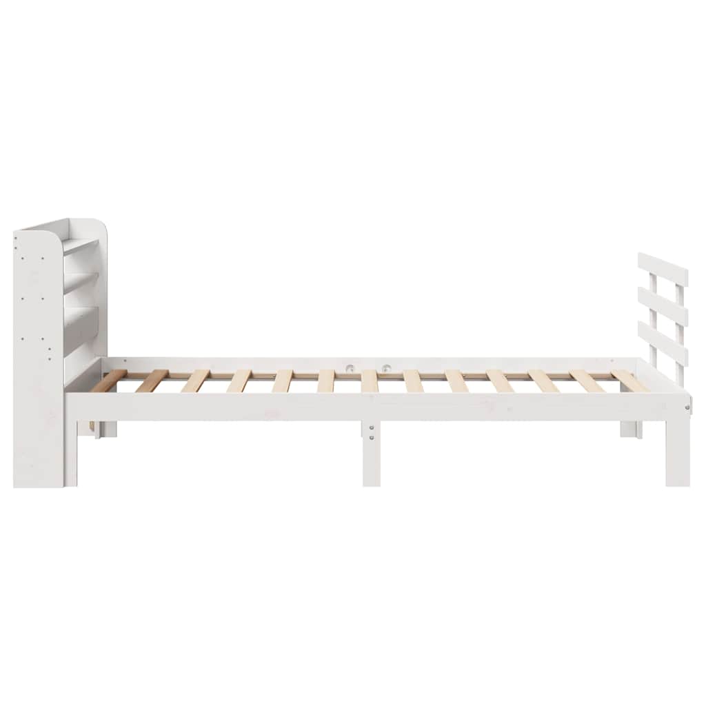 Giroletto con Testiera Bianco 75x190 cm Legno Massello di Pino | homemem39