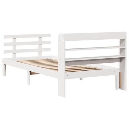Giroletto con Testiera Bianco 75x190 cm Legno Massello di Pino | homemem39