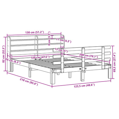 Giroletto con Testiera senza Materasso Bianco 120x200 cm | homemem39