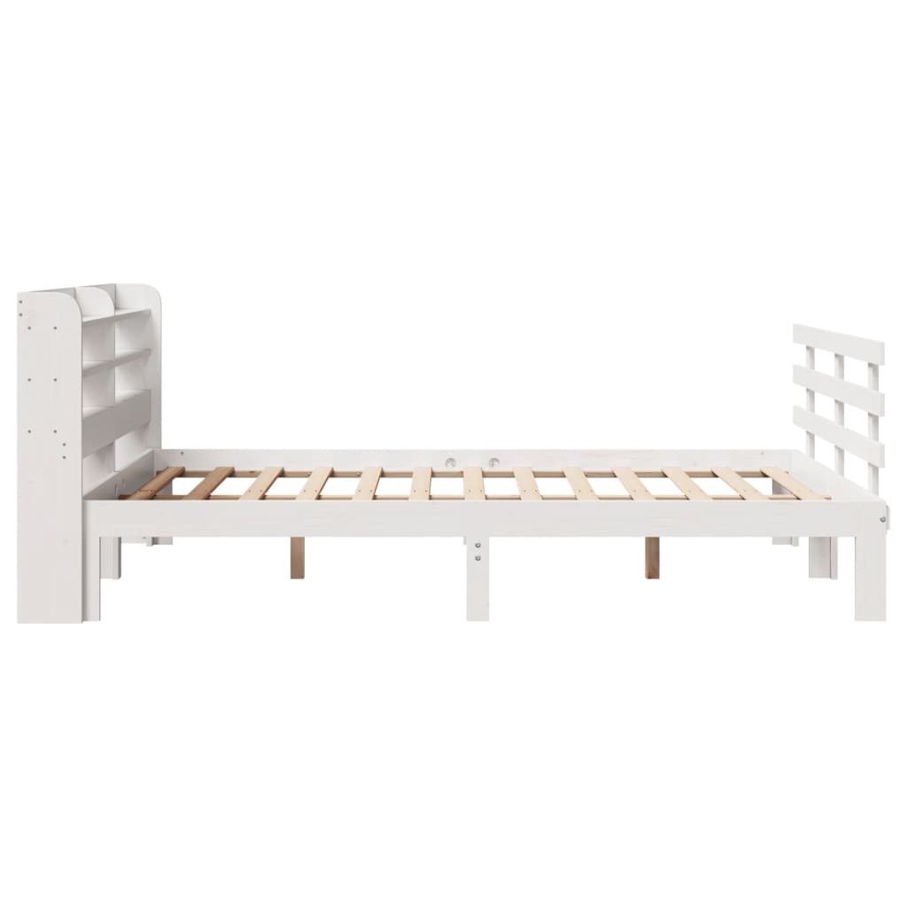Giroletto con Testiera Bianco 150x200 cm Legno Massello di Pino | homemem39