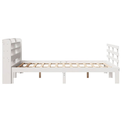 Giroletto con Testiera Bianco 150x200 cm Legno Massello di Pino | homemem39