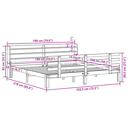 Giroletto con Testiera senza Materasso Bianco 180x200 cm | homemem39