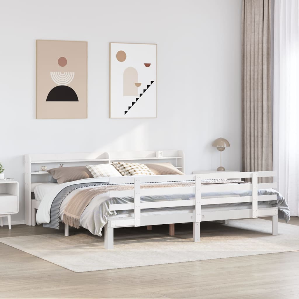 Giroletto con Testiera senza Materasso Bianco 180x200 cm | homemem39